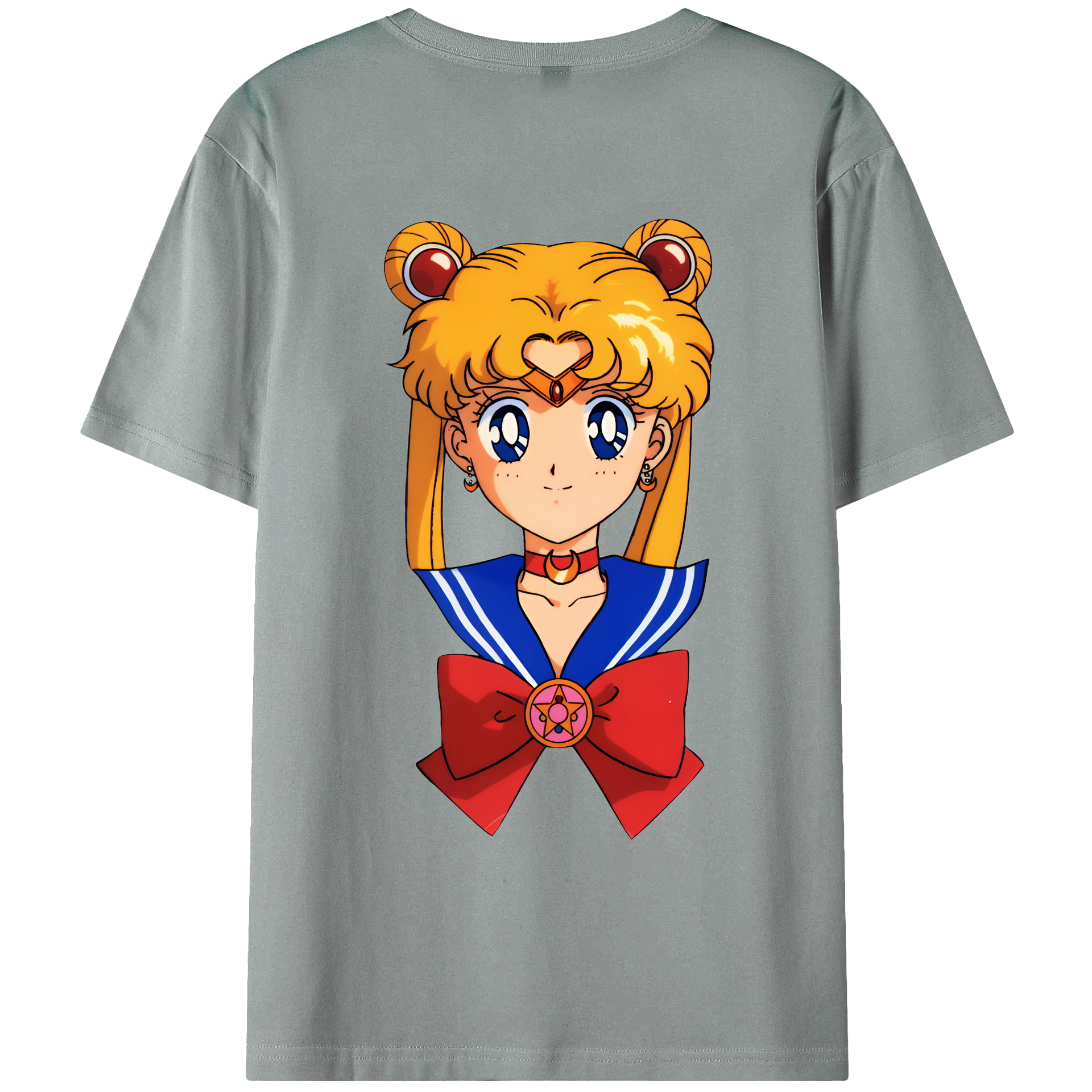 （画像用） 美少女戦士セーラームーン 月野 うさぎ つきの うさぎ Sailor Moon Tsukino Usagi 綿100％ メンズ半袖Tシャツ（バックプリント） 通気性